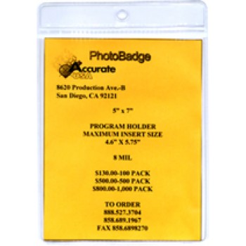Vinyl Top Load 5" x 7" Program Holder - 100 pack